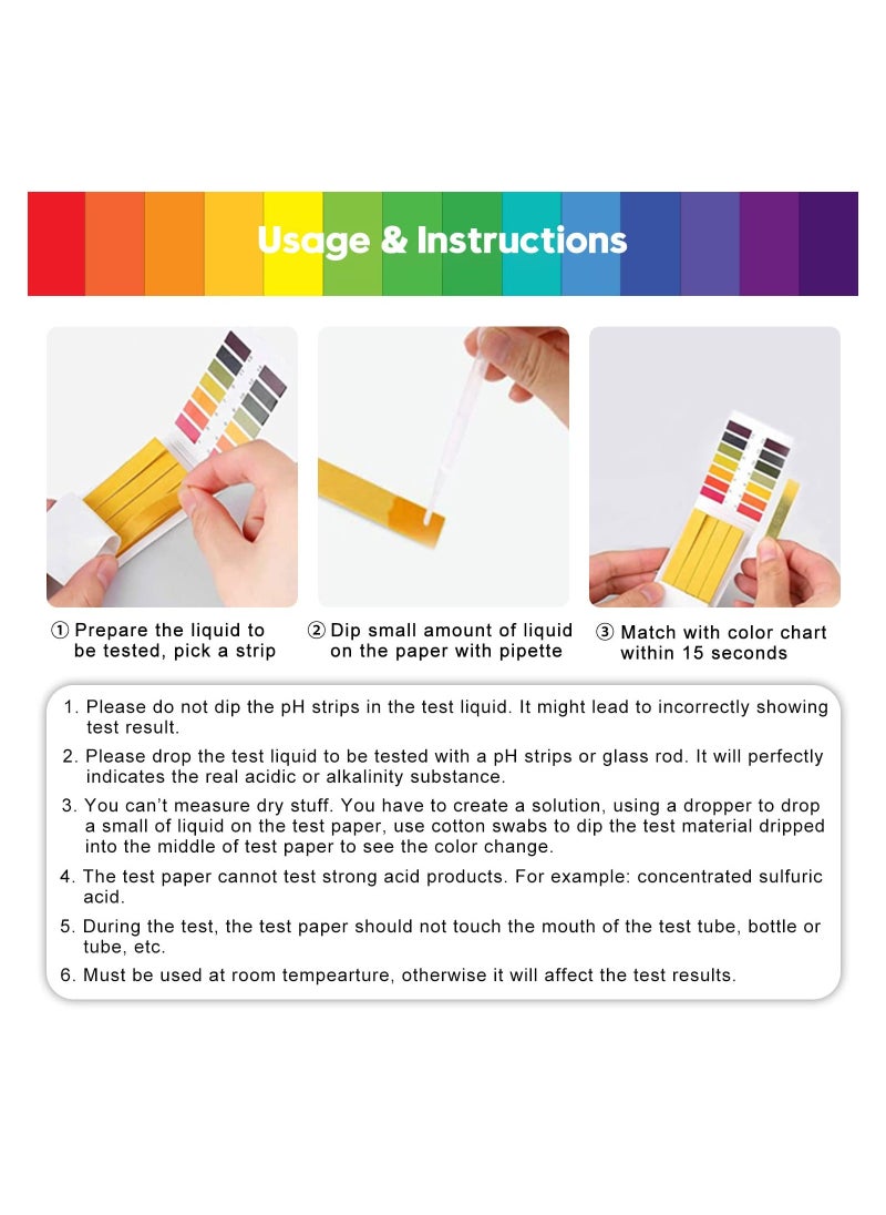Y&D - pH Test Strips, 1600 Strips Full Range 1-14 Universal Paper Litmus Soap Making Testing for Water Wine Saliva Urine Soil, Pet Food and Diet Monitoring, 20 Pack - Image 1