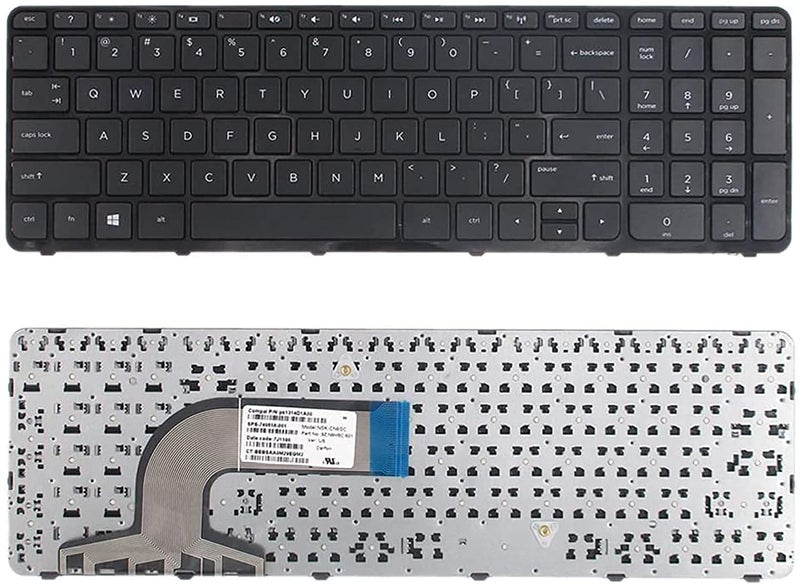WISTAR Laptop Keyboard Compatible For Hp Pavilion 15 15-A 15-E 15-F 15-G 15-H 15-N 15-S Series, 250 G3, 255 G3, 250 G2, 255 G2 749658-001 Pk1314D2A00 Tpn-Q118,Tpn-F113,Wireless (Black) - Image 2