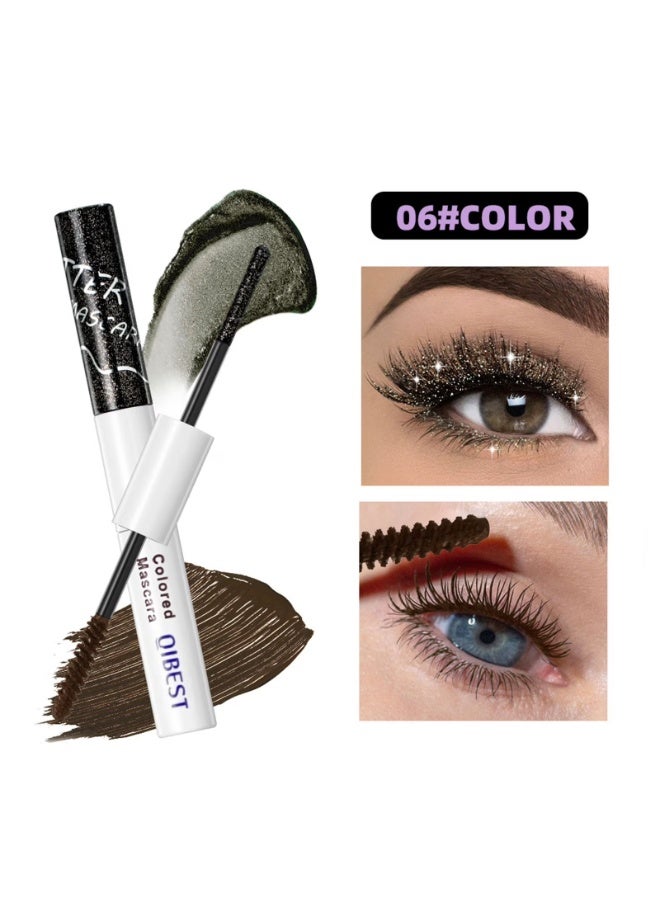 QiBest 2 in 1 Glitter and Colored Mascara  Glitter Mascara for Eyelashes Sparkling Shiny Diamond Glitters Mascaras Makeup Lash Thickening Lengthening Mascaras for Eyes Makeup #6 - Image 2