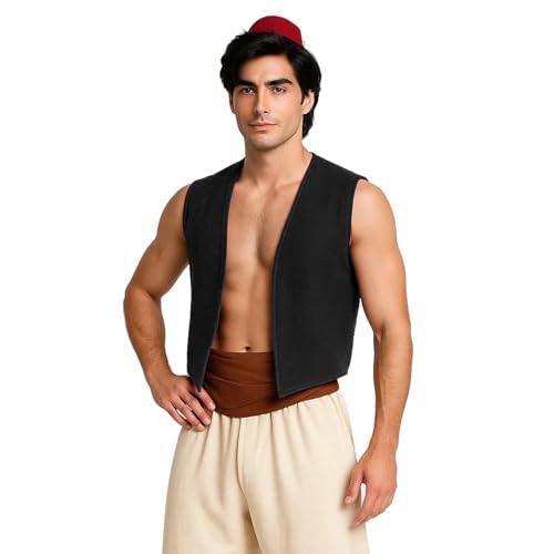 AMNPOLEN Unisex No Pocket Button Uniform Vest Halloween Costume Outfit (Small, Black) - Image 5