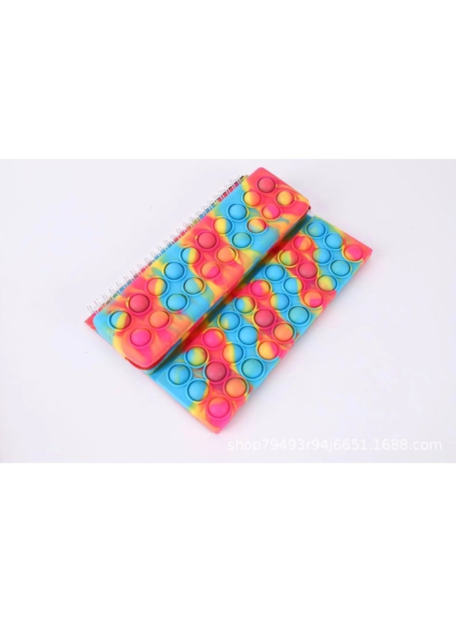 Multifunctional Pencil Case Notebook Stationery Case Suit Silicone Bubble Decompression A5 Loose-leaf Pencil Case Suit-Color:A5 Notebook (camouflage)  - Image 1