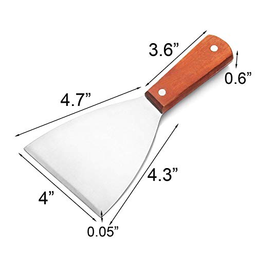 Acronde 2PCS Stainless Steel Slant Grill Griddle Spatula Scraper Diner Flat Straight Blade - Image 5