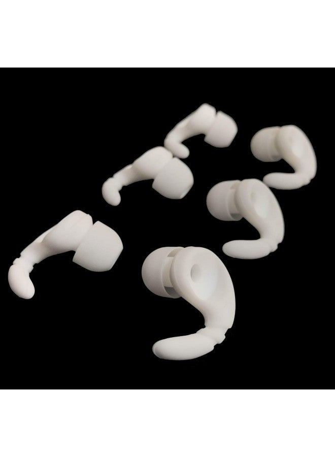 Luckvan مثبتات أذن رياضية مع زعانف لعزل الضوضاء بدائل أطراف الأذن لمهايئ سماعات الأذن 4 مم إلى 6 مم ملحق فوهة 3 أزواج يسار ويمين (أبيض) - Image 1