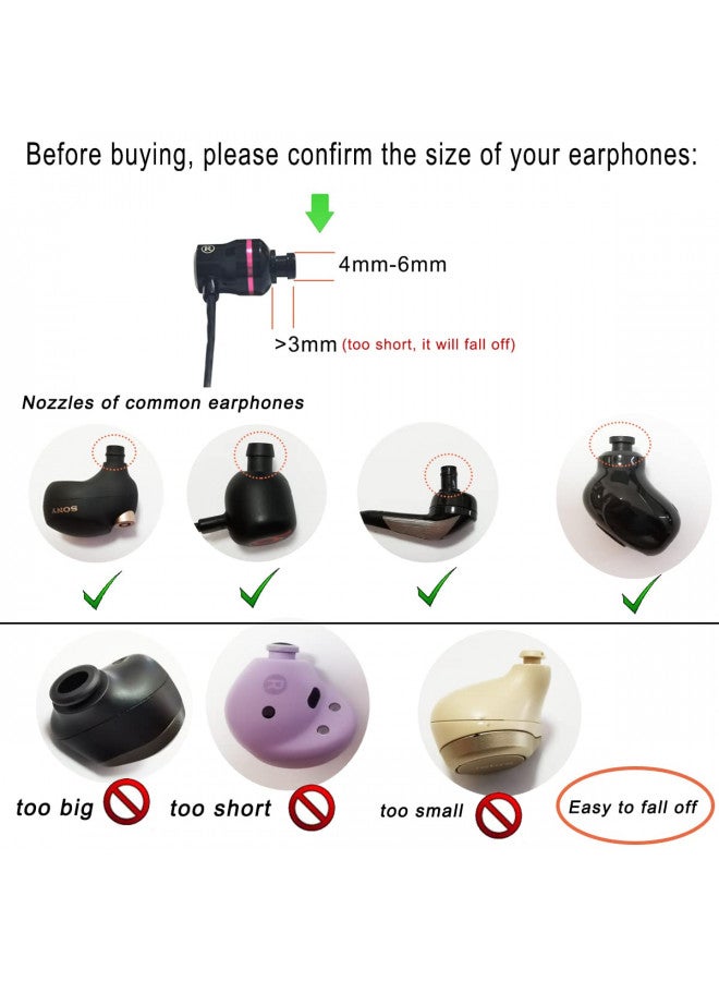 Luckvan مثبتات أذن رياضية مع زعانف لعزل الضوضاء بدائل أطراف الأذن لمهايئ سماعات الأذن 4 مم إلى 6 مم ملحق فوهة 3 أزواج يسار ويمين (أبيض) - Image 3