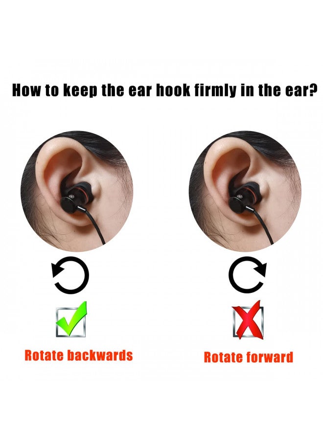 Luckvan مثبتات أذن رياضية مع زعانف لعزل الضوضاء بدائل أطراف الأذن لمهايئ سماعات الأذن 4 مم إلى 6 مم ملحق فوهة 3 أزواج يسار ويمين (أبيض) - Image 4