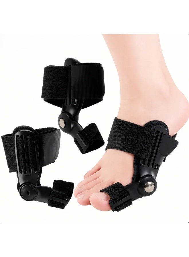 SZOXST 2-Pack Non-Surgical Bunion Correction Brace for Women and Men, Adjustable Big Toe Separator and Orthopedic Splint for Toe Pain Relief (Black) - Image 1