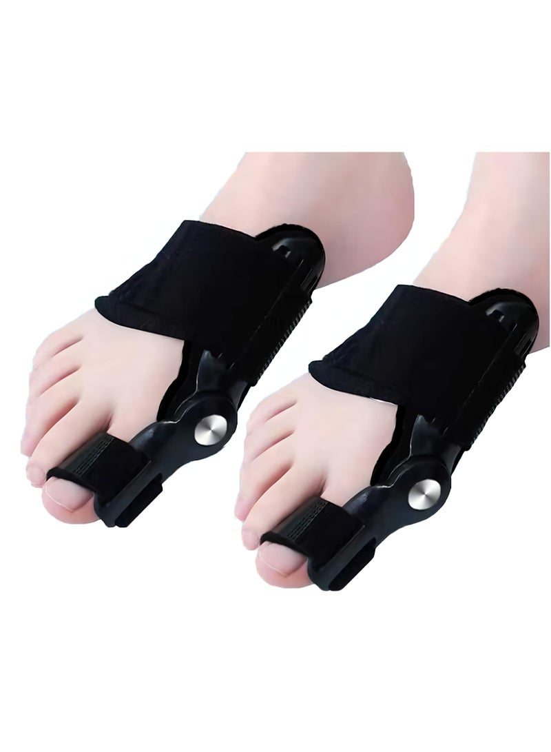 SZOXST 2-Pack Non-Surgical Bunion Correction Brace for Women and Men, Adjustable Big Toe Separator and Orthopedic Splint for Toe Pain Relief (Black) - Image 2