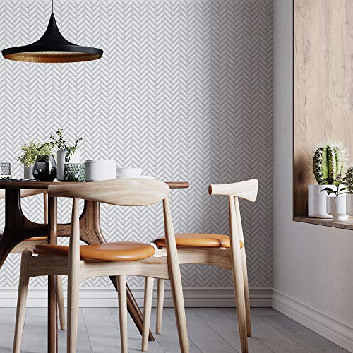 WALPLUS Peel and Stick Backsplash Tiles Sticker for Kitchen Stick on Backsplash 8 Sheets 11" x 8" Subway Tile Bathroom Splashback Water Heat Resistant White Herringbone Glossy Spring Easter Decoration - Image 3