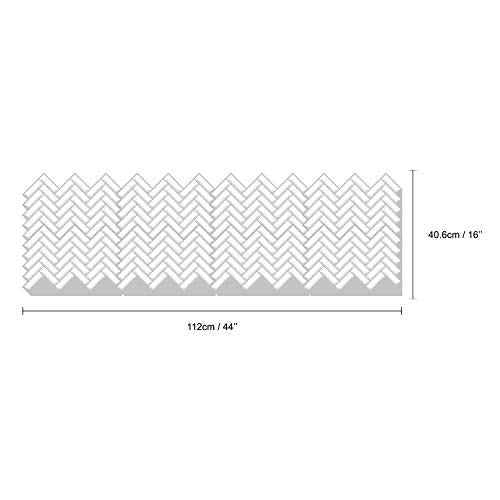 WALPLUS Peel and Stick Backsplash Tiles Sticker for Kitchen Stick on Backsplash 8 Sheets 11" x 8" Subway Tile Bathroom Splashback Water Heat Resistant White Herringbone Glossy Spring Easter Decoration - Image 5