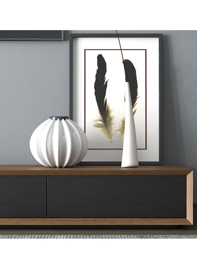 Malazhouse Modern TV Unit, Beige*black - MZTV010 - Image 4