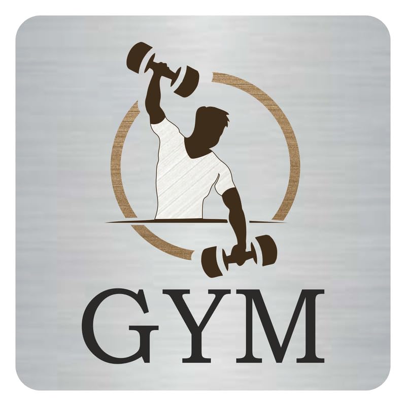 Zouple GYM Sign, 6x6 Inch, Durable Steel, Self-Adhesive - Image 1