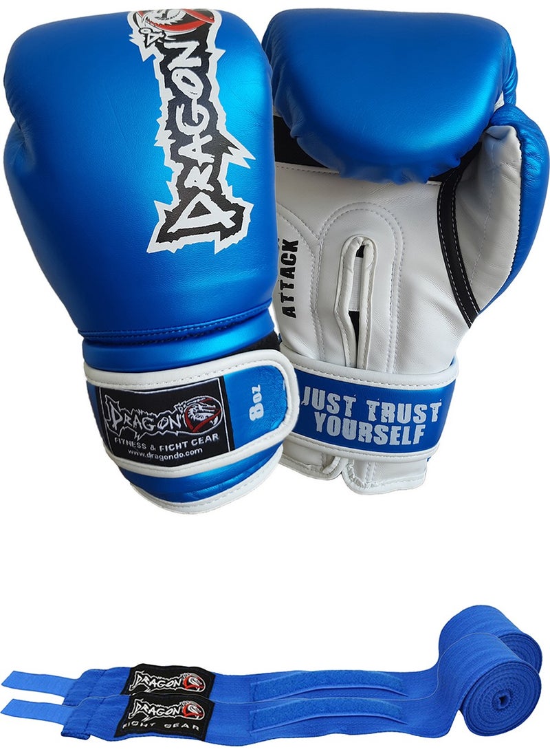 Dragon Attack 5 Boxing Gloves New Attack Boxing Gloves and Bandage Set of 2  - Image 1