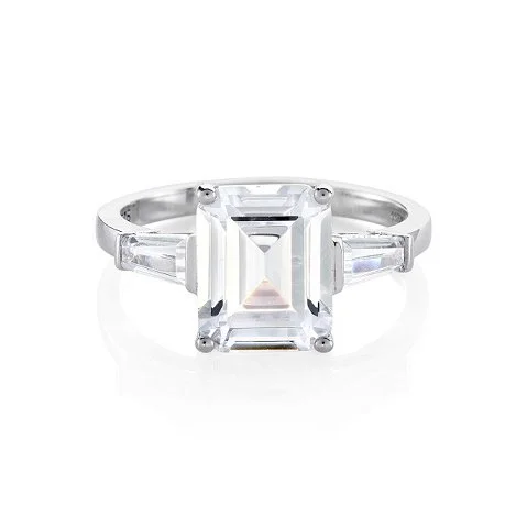 BUCKLEY LONDON THE FLAWLESS COLLECTION - CLEAR BAGUETTE WITH TAPERED BAGUETTE SHOULDER RING