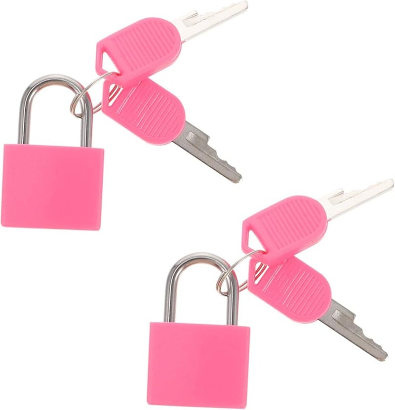 Mini Brass Padlocks 2 Pack Long Shackle Security Locks with Keys for Luggage Diary Cabinets - Image 1