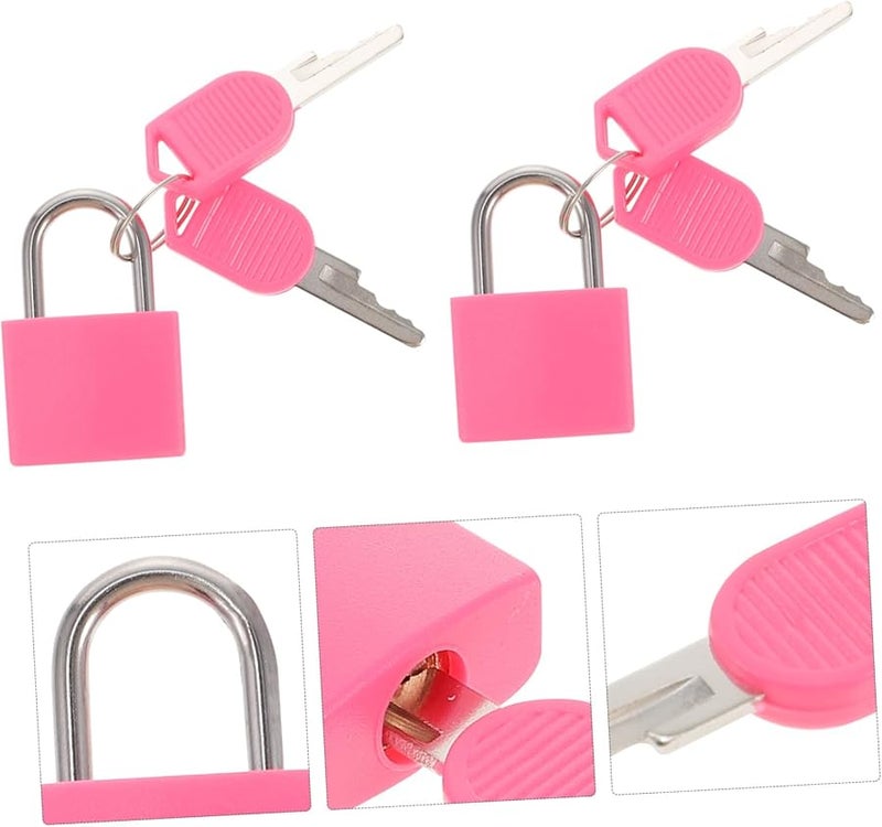 Mini Brass Padlocks 2 Pack Long Shackle Security Locks with Keys for Luggage Diary Cabinets - Image 5