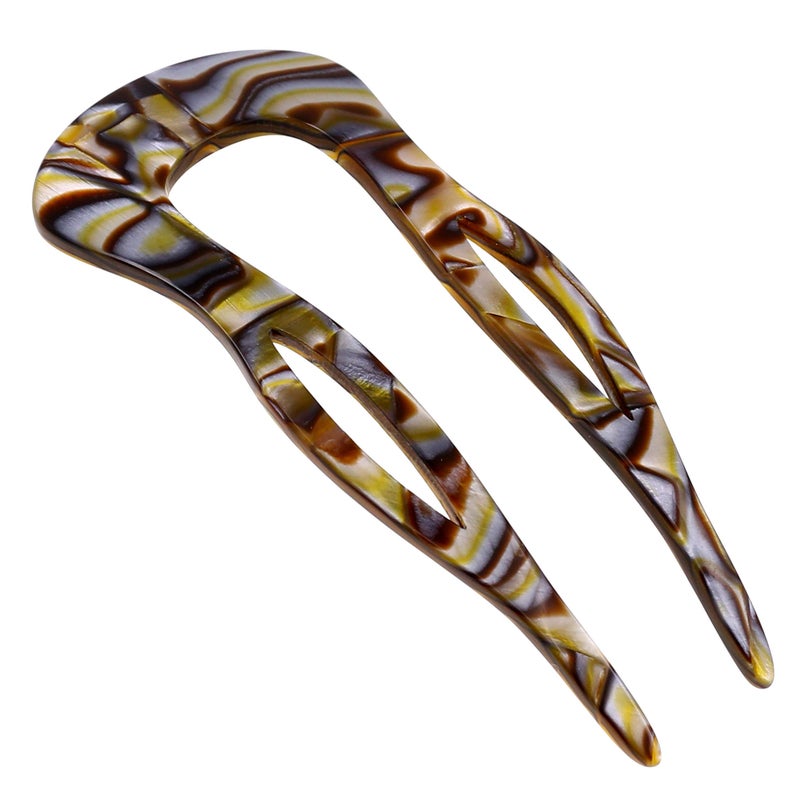 Camila Paris CP2484 French Twist Stick Clip Pins Handmade Onyx Girls Hair Pin UShaped Hair Fork for Girls Spiral Updo Chignon Bun Holder Fashion Styling Hair Accessories for Women Made in France
