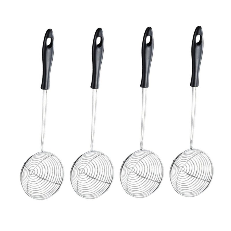 4 Piece Stainless Steel Mesh Strainer Sieves With Ergonomic Hot Pot Handles - Image 2