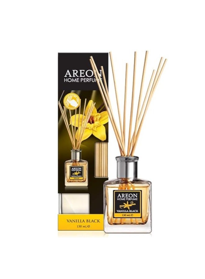 Areon Home Perfume Reed Diffuser 150 ML 10 Rattan Reeds Vanilla Black - Image 1