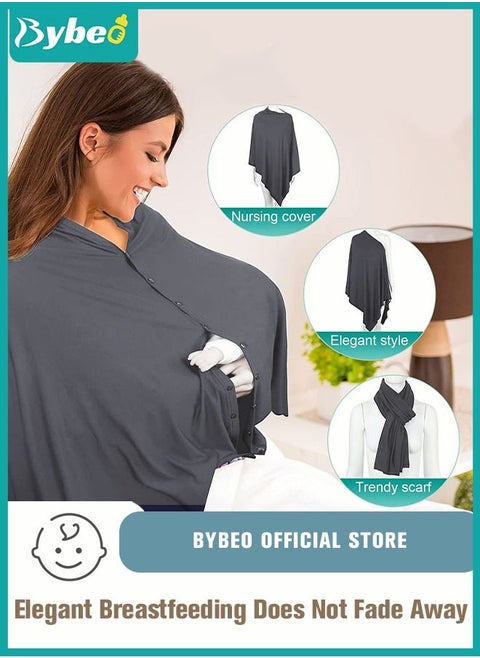 Baby Nursing Cover for Breastfeeding - 360 Degree Privacy, 8-in-1 Uses Soft & Breathable Covers Baby Car Seat & Shopping Cart Nursing Poncho, Washer & Dryer Friendly