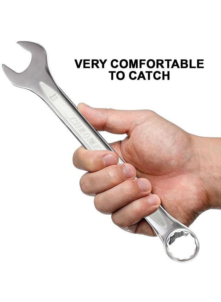TOTAL Double Side Spanner Combination Ring & Open End Spanner Chrome Vanadium 1 Pcs, Size 13 TCSPA131 - Image 5