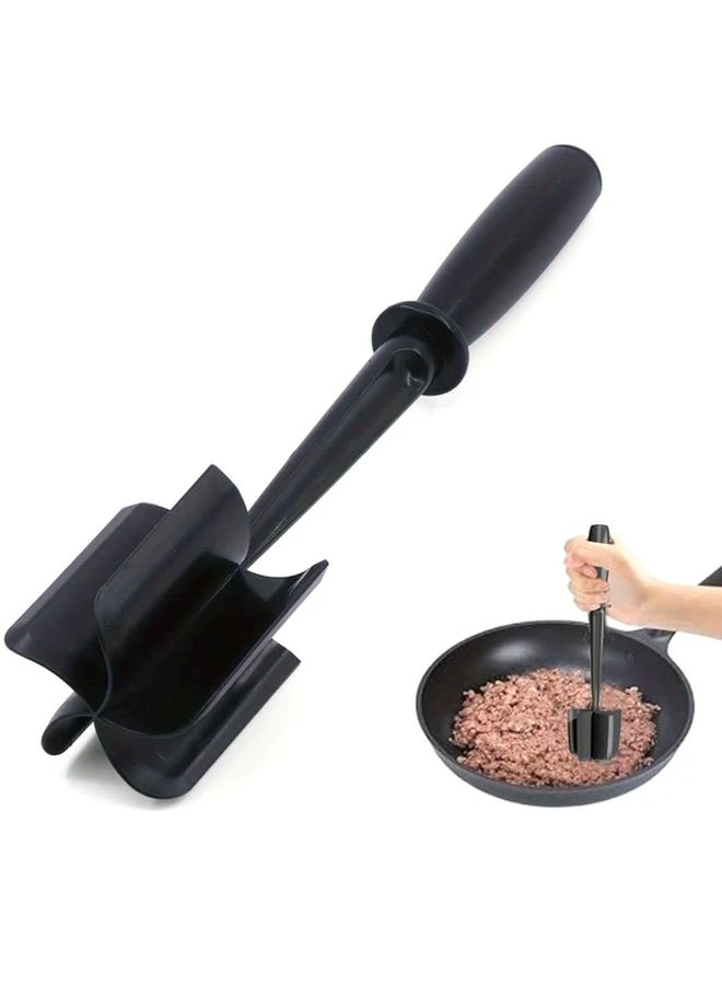 Black Heavy Duty Meat Grinder Masher with 5 Blades for Beef Burgers Turkey Mashed Potatoes Easy to Clean Non Stick Durable ABS - Image 1
