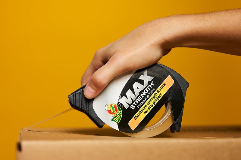 Duck Max Strength Clear Packing Tape with Dispenser - Maximum Strength Heavy Duty Packaging Tape for Shipping & Moving Boxes - 3" Core - 1.88 Inch x 54.6 Yards - Clear (284982) - Image 5
