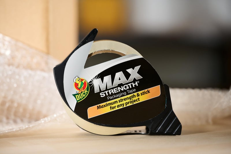 Duck Max Strength Clear Packing Tape with Dispenser - Maximum Strength Heavy Duty Packaging Tape for Shipping & Moving Boxes - 3" Core - 1.88 Inch x 54.6 Yards - Clear (284982) - Image 2