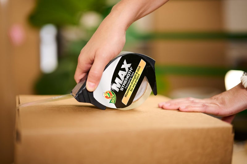 Duck Max Strength Clear Packing Tape with Dispenser - Maximum Strength Heavy Duty Packaging Tape for Shipping & Moving Boxes - 3" Core - 1.88 Inch x 54.6 Yards - Clear (284982) - Image 4