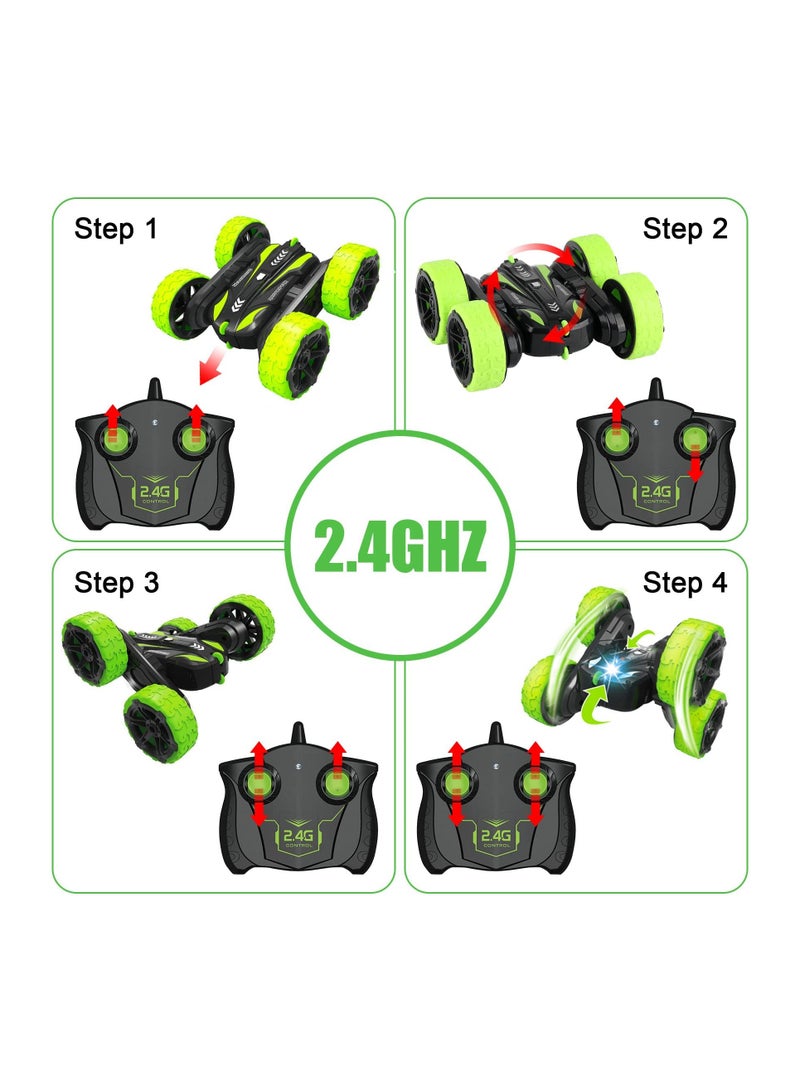 سيارة تحكم عن بعد سيارات RC سيارة حيل لعبة 4WD 2.4Ghz مزدوجة الجوانب 360 درجة دوران مع مصابيح أمامية هدية ممتازة في المناسبات - Image 4