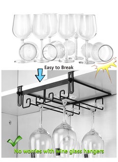 Adjustable Under-Cabinet Metal Stemware Rack, Hanging Rack Glassware Holder Bar Storage Rack, 2 Rows Black Metal Wine Glass Storage, Wine Glass Holders Storage Under Shelf for Kitchen Cabinet Bar - pzsku/Z655BCF71B58EEF13E663Z/45/_/1713672994/de331b93-0495-4da6-b9eb-fa0c77513d65