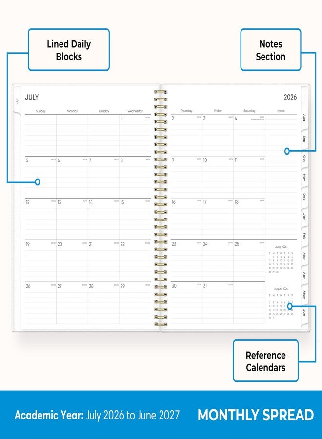 Blue Sky 2026-2027 Weekly and Monthly Academic Year Planner Calendar, July 2026 - June 2027, 8.5" x 11", Flexible Cover, Wirebound, Laminated Tabs, Storage Pocket, Gemma - Image 4
