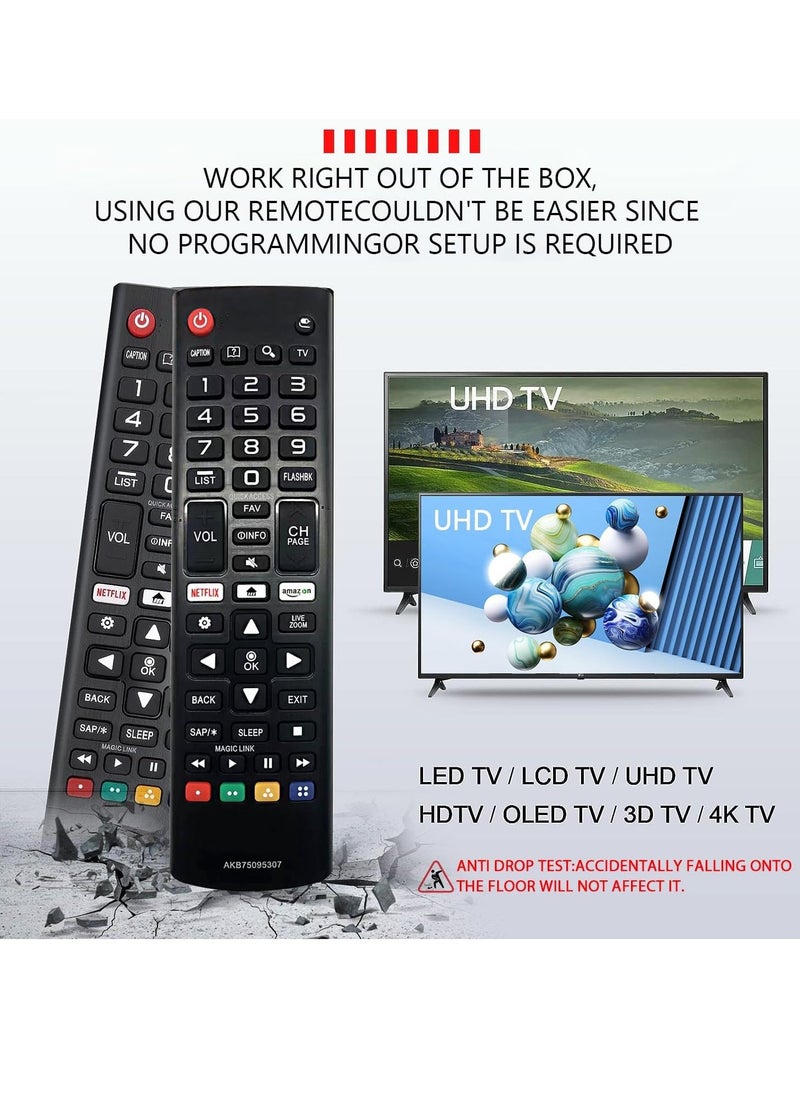 Universal Remote Control for LG TVs – Compatible with All LG LCD, LED, and Smart TV Models – Includes Netflix and Prime Video Shortcut Buttons – with Battery