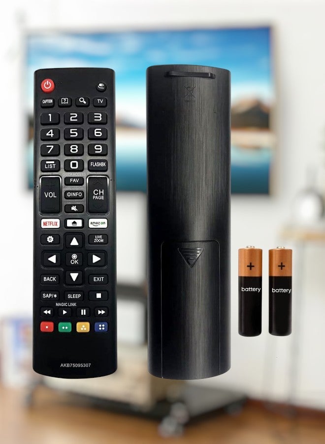 Universal Remote Control for LG TVs – Compatible with All LG LCD, LED, and Smart TV Models – Includes Netflix and Prime Video Shortcut Buttons – with Battery