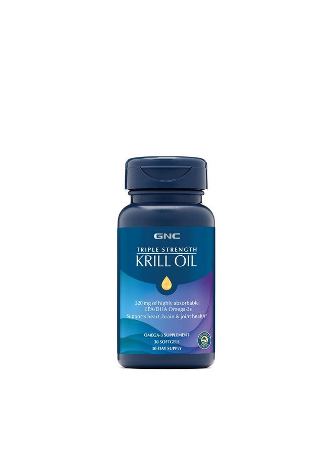 GNC GNC Triple Strength Krill Oil, 30 Softgels, for Join, Skin, Eye, and Heart Health  - Image 1