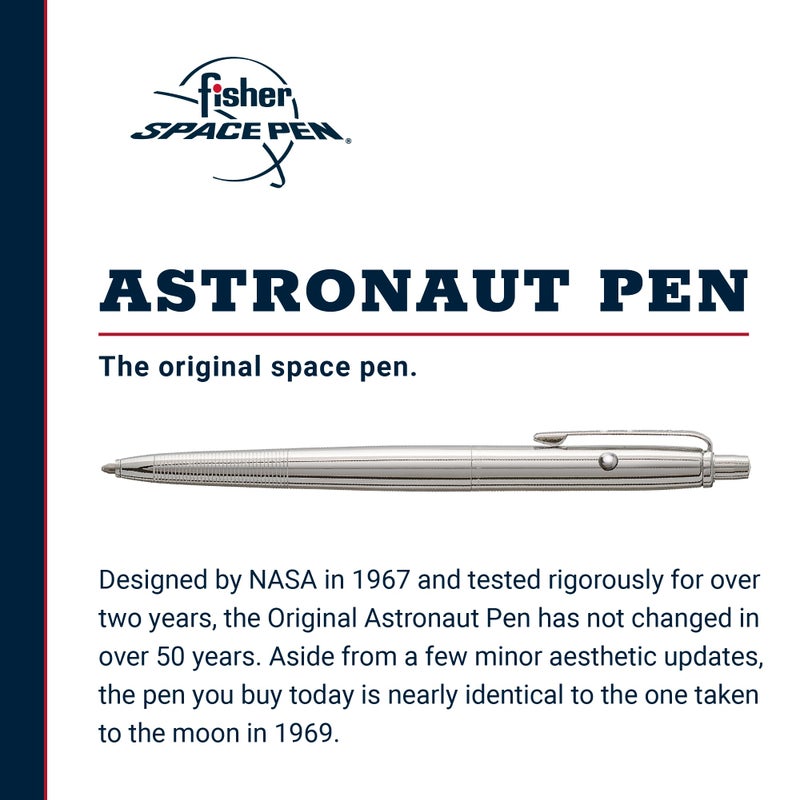 Fisher Space Pen Original Astronaut Space Pen, AG7 Series, Ballpoint, Chrome, Black Ink, Pocket Clip, Gift Box - Image 2