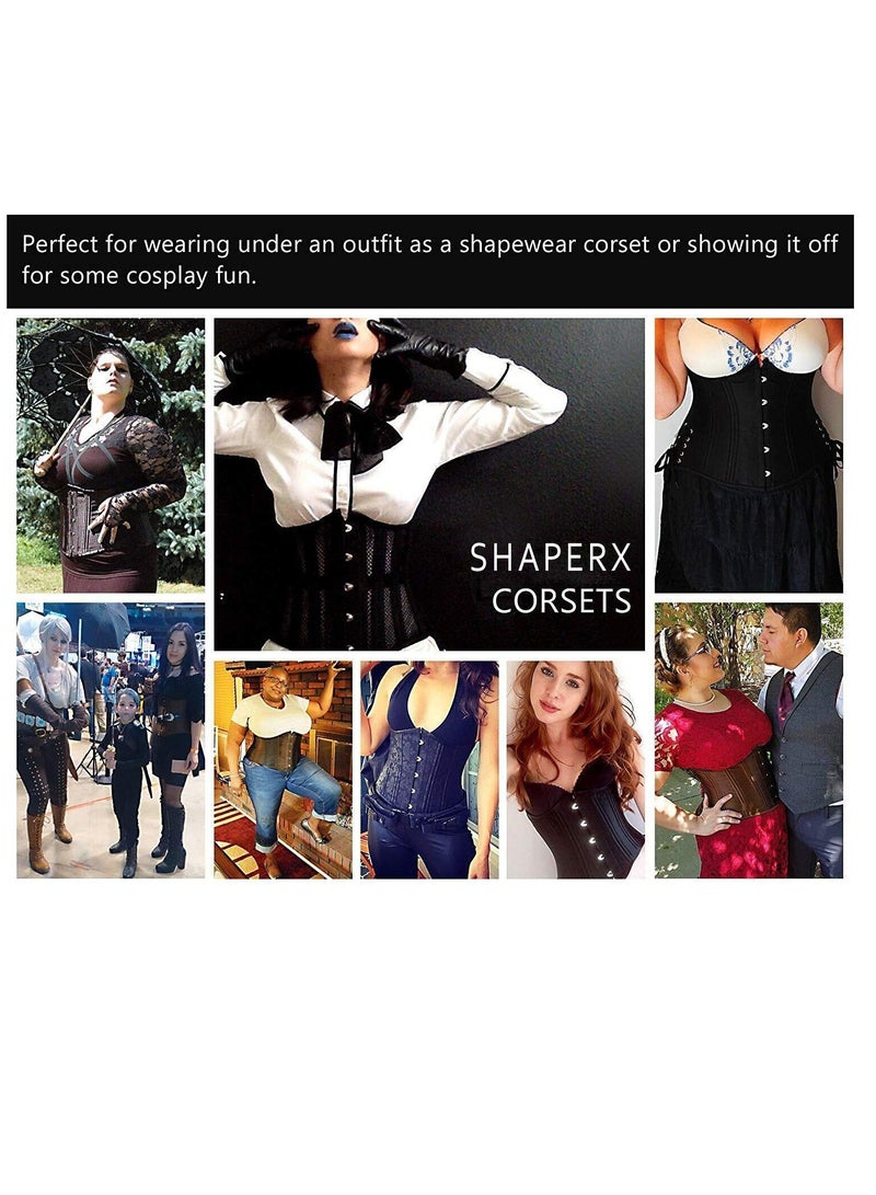 Barakah Women's Waist Training Corsets Underbust Heavy Duty 26 Steel Boned Hourglass Silhouette Body Shaper - Image 5