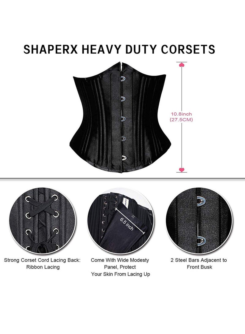 Barakah Women's Waist Training Corsets Underbust Heavy Duty 26 Steel Boned Hourglass Silhouette Body Shaper - Image 4
