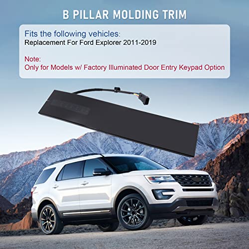 JDMSPEED New B Pillar Molding Trim with Door Entry Keypad Replacement for Ford Explorer 2011-2019 Replaces DB5Z-7820555-AC Door Pillar Applique Driver Front LH Side Left Outer - Image 4
