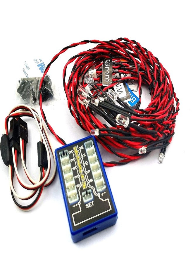 FainWan أضواء أمامية لسيارة FainWan Rc وأضواء خلفية لسيارة Rc شاحنة أضواء LED ضوء وامض مصباح 12 LED 5 أوضاع تشغيل متوافقة مع شاحنات Rc 1/10، زاحف، طرق وعرة، سباق رياضي - Image 1