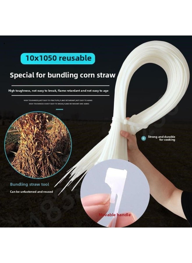 Generic Buckle Nylon Tie Large 1.1 M Long Reusable Bundle Cornstalk Plastic Tie Tape Large-Color:Live Buckle 1.1m 200 Pieces  - Image 4