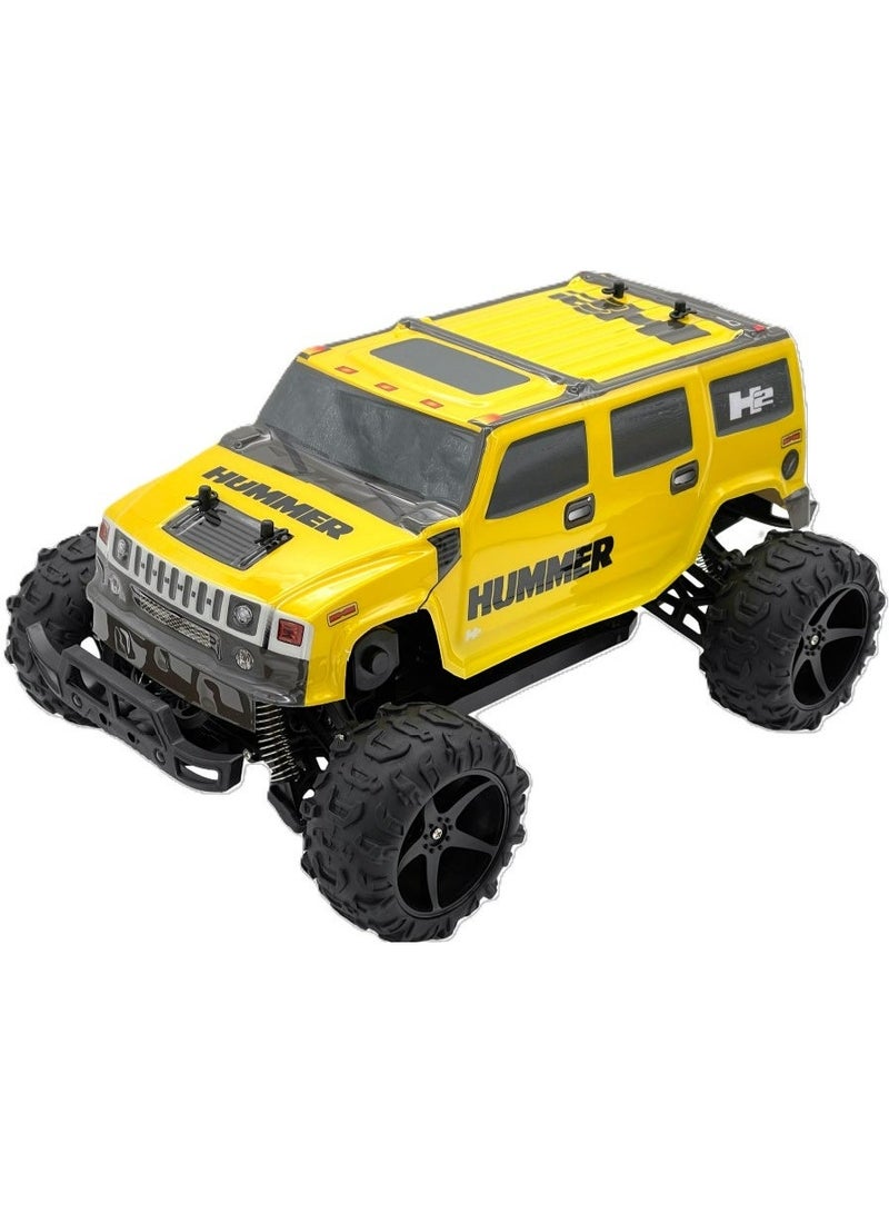 D-power - 1:10 Yellow HUMMER H2 RC Car – 2.4GHz Remote Control Truck, 7.4V USB Rechargeable Battery, Off-Road SUV for Kids Ages 6+ - Image 2