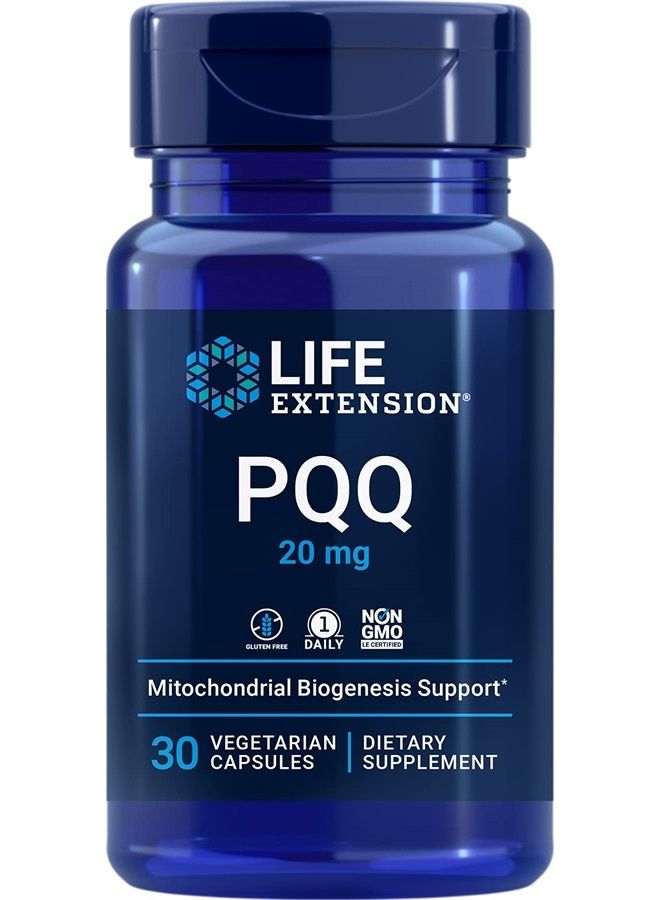 Life Extension PQQ (كوانون البيرولوكينولين) 20 ملغ يعزز نمو الميتوكوندريا الخلوية الجديدة - خالي من الغلوتين، مرة واحدة يوميًا، غير معدّل وراثيًا، نباتي - 30 كبسولة نباتية - Image 1