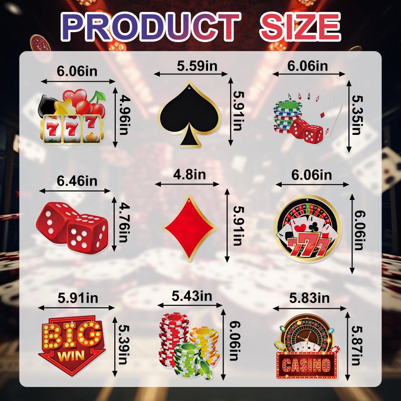Oiuyamn 12 PCS Casino Theme Hanging Swirls Decorations, Gambling Idea Spiral Ornaments, Las Vegas Poker Games Party Supplies, Ceiling Hangings for Casino Night Birthday Decor - Image 2