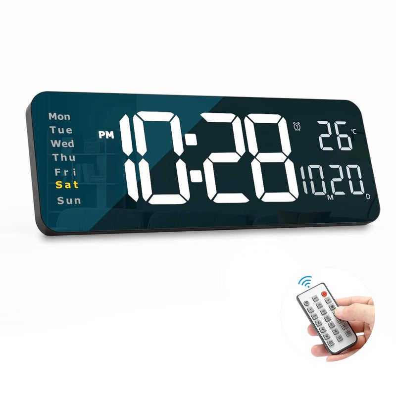 YISILE Alarm Clocks for Bedrooms 152 Large Digital Wall Clock with LED Display Battery Backup USB Charger 10Level Dimmer Alarm Clock for Heavy Sleepers Adults Kids Elderly - Image 1