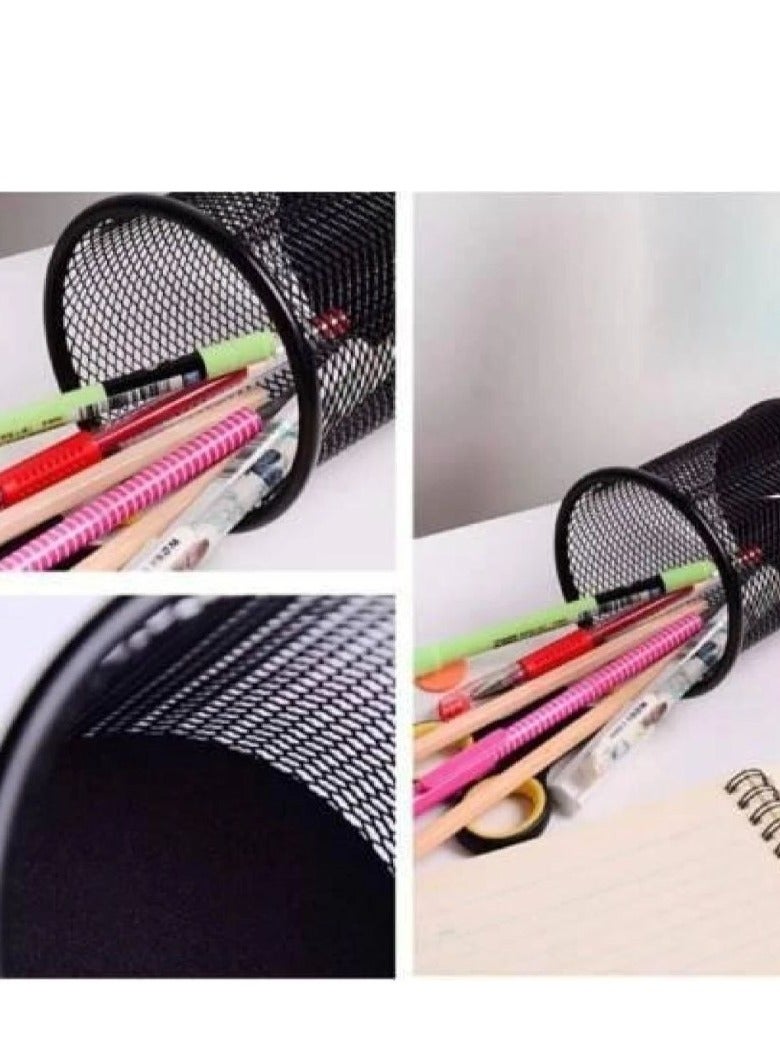 حامل أقلام بنمط معدني أسود قطعتين - Image 4