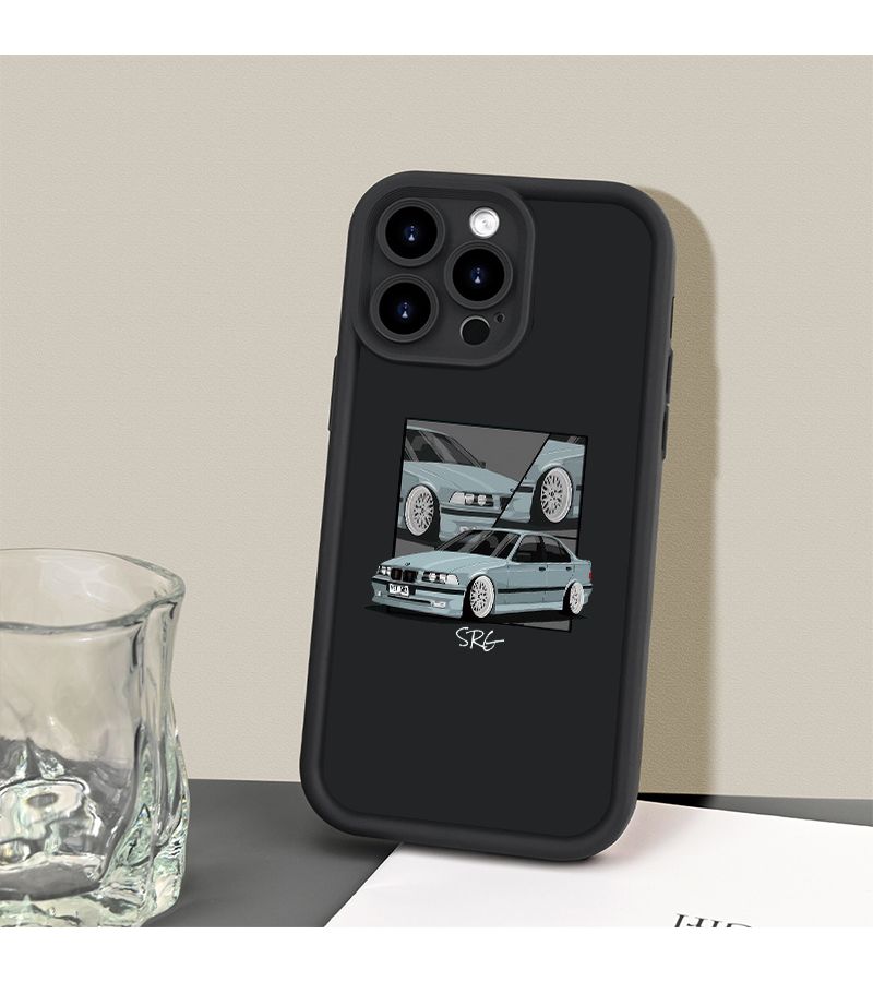 Phone Case For iPhone 13 With Sports Car Design Black Shock Resistant Drop Protection - Image 3