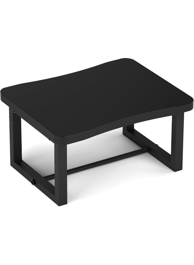 iTsst Wooden Step Stool with 500 Pounds, Wide Bed Stool for Adults, Black Wood Step for Kitchen, Bedroom, Living Room, Bathroom  - Image 1