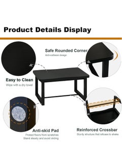 iTsst Wooden Step Stool with 500 Pounds, Wide Bed Stool for Adults, Black Wood Step for Kitchen, Bedroom, Living Room, Bathroom  - Image 2