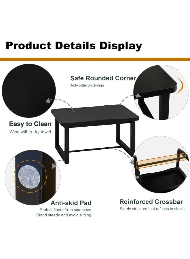 iTsst Wooden Step Stool with 500 Pounds, Wide Bed Stool for Adults, Black Wood Step for Kitchen, Bedroom, Living Room, Bathroom  - Image 2