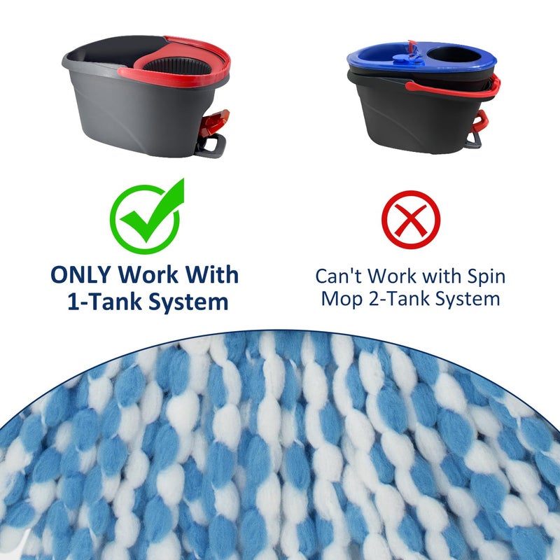 GFRED 4 Pack Mop Head Replacement Compatiable with Oceda EasyWring,Mop Refill Replace Head for EasyWring Spin Mop 1 Tank Systerm - Microfiber, Easy to Replace,Deep Floor Cleaning and Machine Washable - Image 2